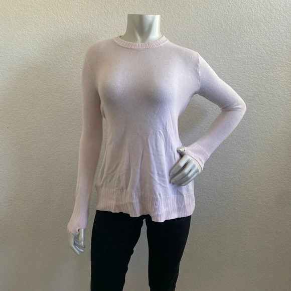 Lululemon Knit Long Sleeve Hearts Crew Neck Small Pink Sweater - Picture 1 of 11